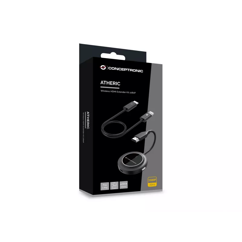Wireless HDMI Extender Kit CONCEPTRONIC ATHERIC02B — dongle, HDMI/USB, 1080p (1920x1080), USB-powered