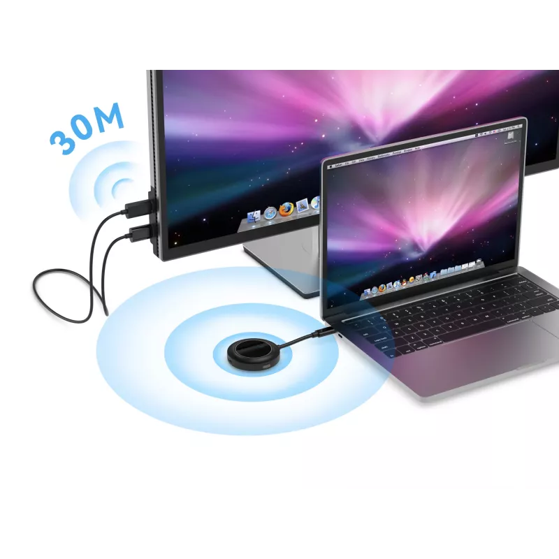 Conceptronic ATHERIC01B Wireless USB-C to HDMI Display Kit 1080P