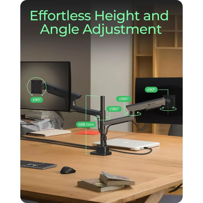 ICY BOX IB-MS702-T monitor mount / stand 144.8 cm (57 inch) Desk Black