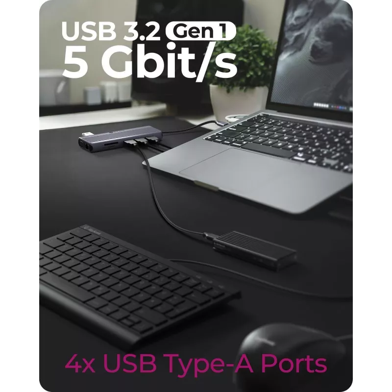 ICY BOX IB-DK4062-CPD Wired USB 3.2 Gen 1 (3.1 Gen 1) Type-C Anthracite