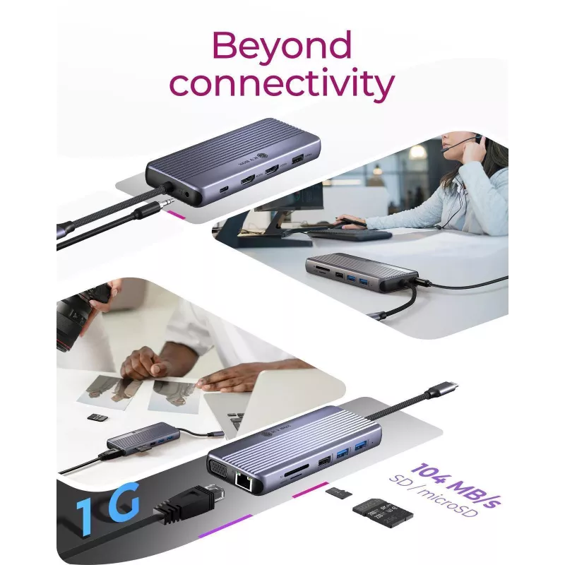 ICY BOX IB-DK4062-CPD Wired USB 3.2 Gen 1 (3.1 Gen 1) Type-C Anthracite