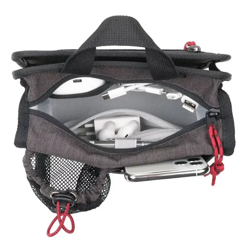 Handbag/shoulder trolley bag TROIKA BBG67/GY — Polyester, Black/Grey, 200×50×175 mm, Zipper