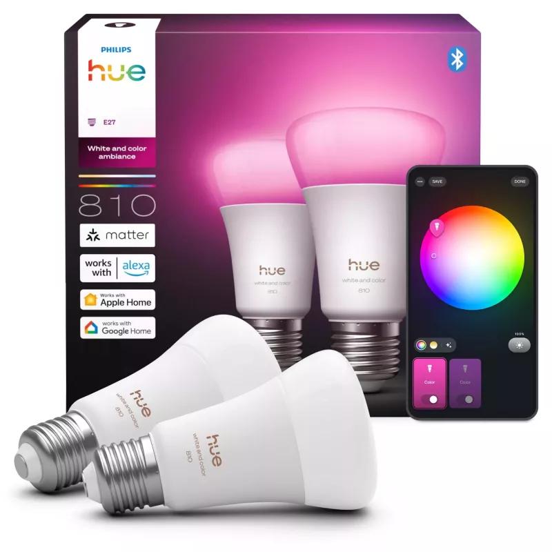 Philips Hue White and colour ambience A60 – E27 smart bulb – 810