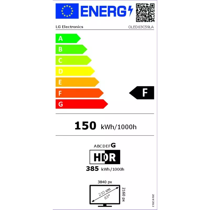 LG OLED evo OLED83C59LA 2.11 m (83 inch) 4K Ultra HD Smart TV Wi-Fi Black