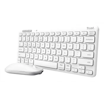 Keyboard and Mouse Set TRUST Lyra Mini Wireless QWERTZ (RF + Bluetooth) White, German layout