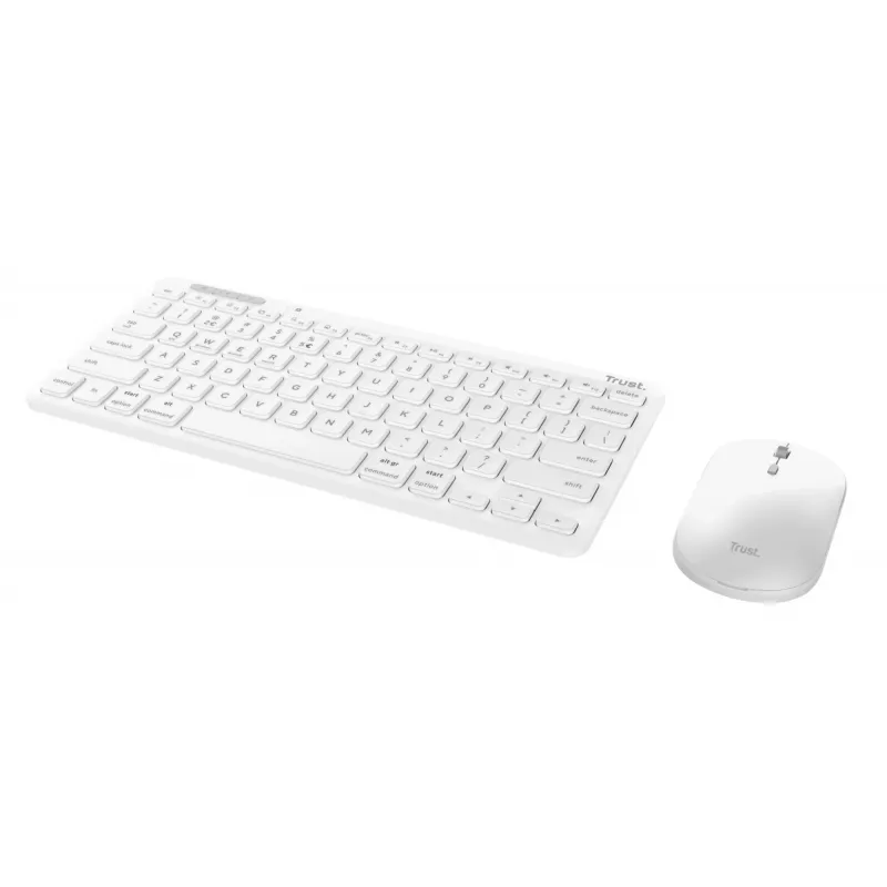 Keyboard and Mouse Set TRUST Lyra Mini Wireless QWERTZ (RF + Bluetooth) White, German layout