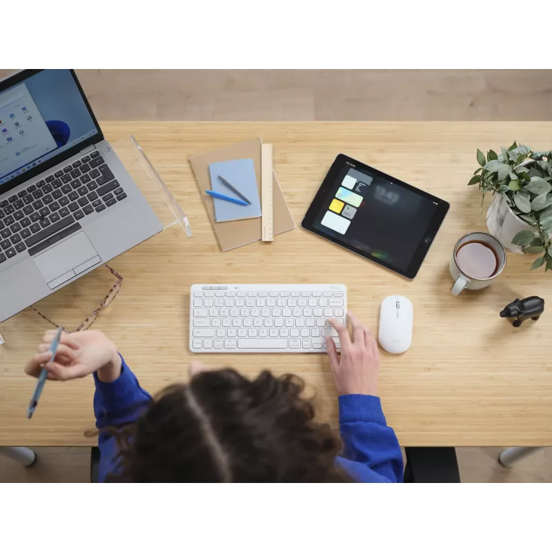 Keyboard and Mouse Set TRUST Lyra Mini Wireless QWERTZ (RF + Bluetooth) White, German layout