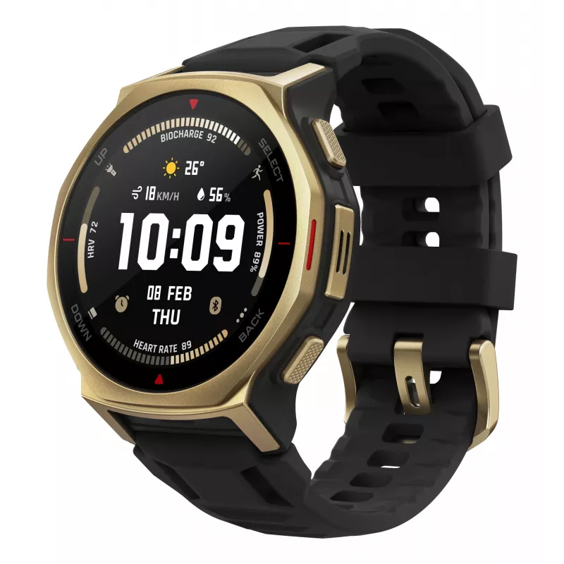 Amazfit T-rex 3 Pro 3.35 cm (1.32 inch) AMOLED 44 mm Digital 466 x 466 pixels Touchscreen Gold Wi-Fi GPS (satellite)
