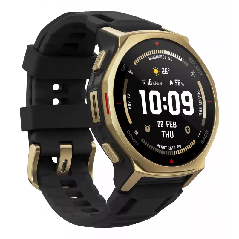 Amazfit T-rex 3 Pro 3.35 cm (1.32 inch) AMOLED 44 mm Digital 466 x 466 pixels Touchscreen Gold Wi-Fi GPS (satellite)