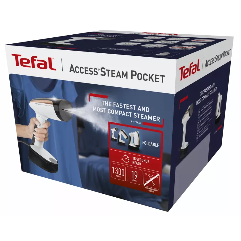 Tefal DT3030 Handheld garment steamer 0.12 L 1300 W Black, Rose gold, White