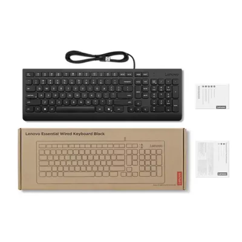 Wired Full-size USB Keyboard Lenovo 4Y41R64642 — Danish layout, 105 keys, black