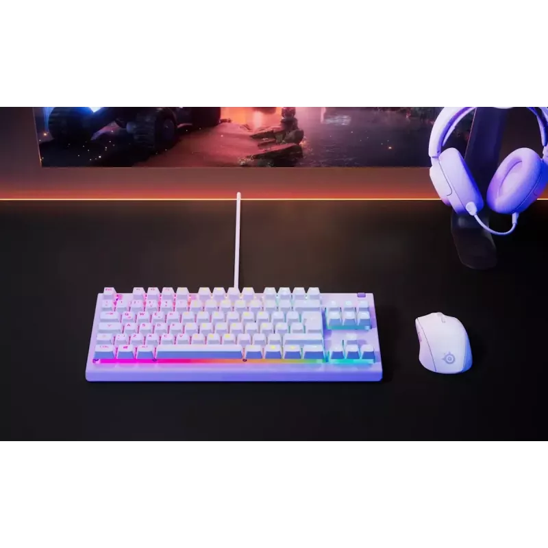 Mechanical-style TKL gaming keyboard STEELSERIES Apex 3 TKL US RGB Backlit, tenkeyless, US layout