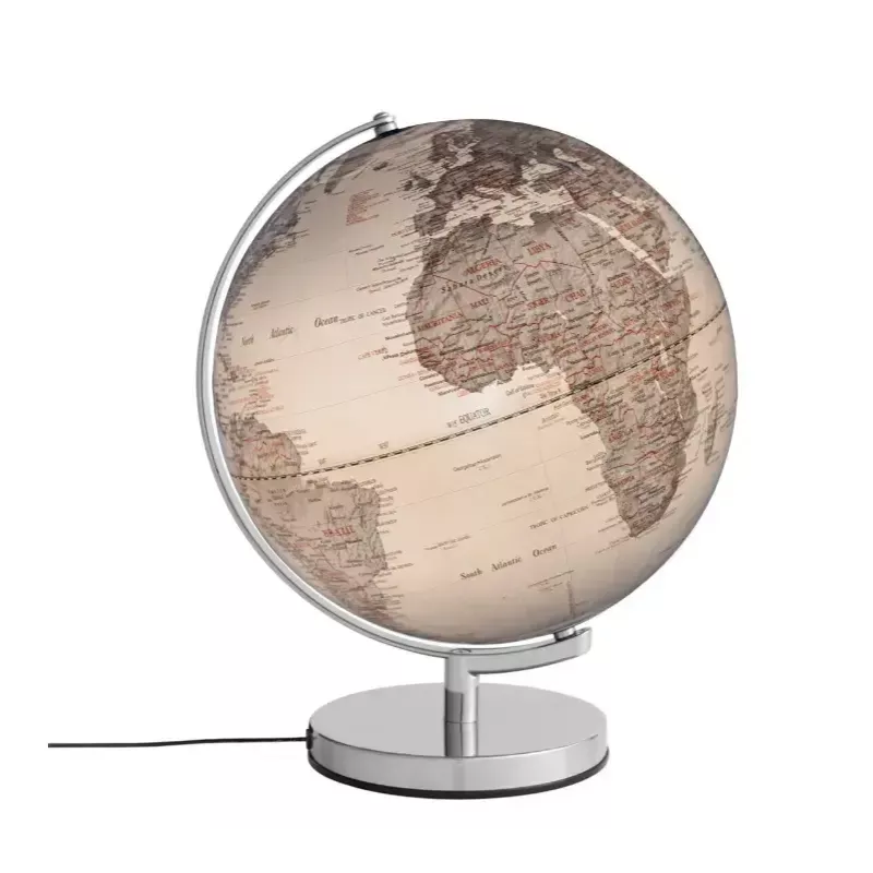 Table political globe TROIKA STELLAR LIGHT 30 cm diameter, classic design, AC powered, silver