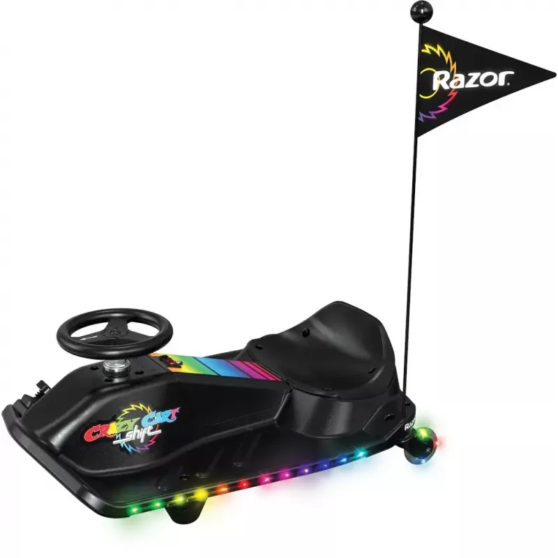 Electric drift kart Razor CRAZY CART Shift Lightshow — rechargeable lithium battery, LED lightshow, 13 km/h, 40 min