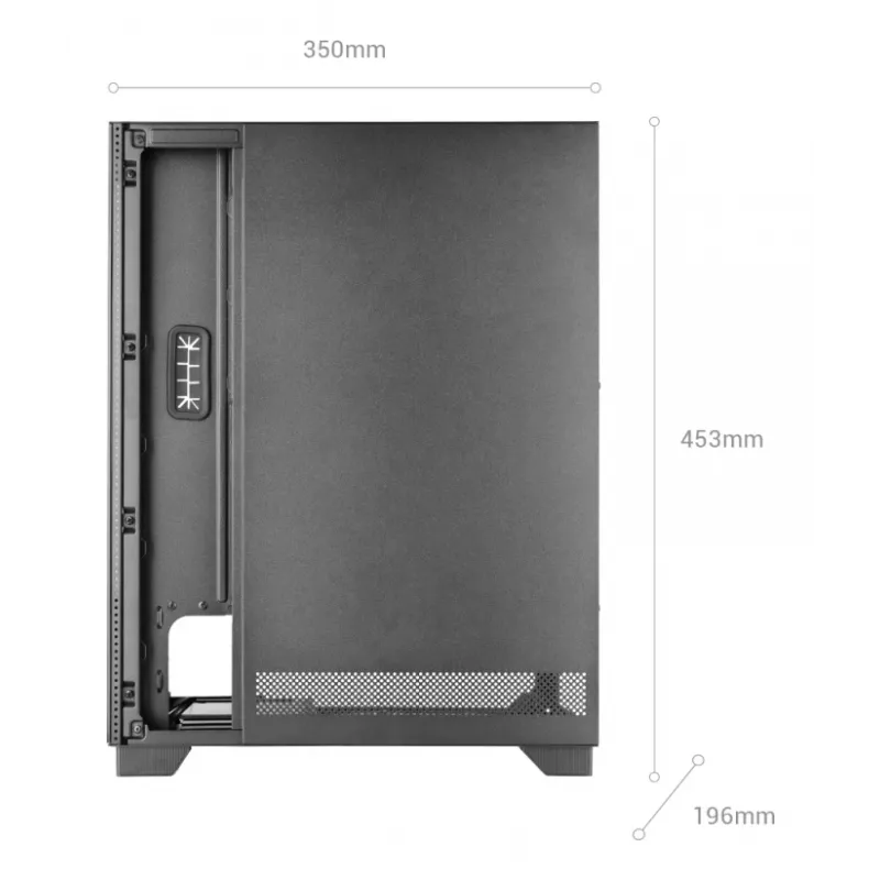 PC case TACENS MARS MC-PULSAR LCD ATX Midi Tower, tempered glass, front LCD, USB-C, supports GPU 33.2 cm
