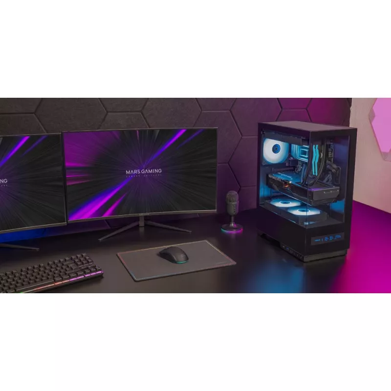 PC case TACENS MARS MC-PULSAR LCD ATX Midi Tower, tempered glass, front LCD, USB-C, supports GPU 33.2 cm