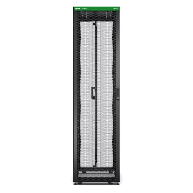 APC Easy Rack, 48U, Black, With Roof, Castors, Feet, 4 Brackets, and Side Panels, No Bottom, 2258H x 600W x 1000D mm