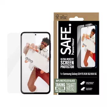 PanzerGlass SAFE. by ® Screen Protector Samsung Galaxy S24 FE | A36 5G | A56 5G | Ultra-Wide Fit