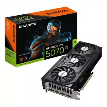 Graphics Card GIGABYTE GeForce RTX 5070 Ti WINDFORCE OC V2 — 16GB GDDR7, 256-bit, PCIe 5.0, 2497 MHz, 3xDP, HDMI