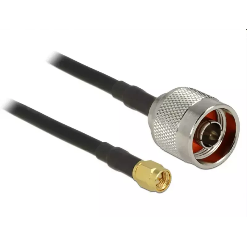 Coaxial cable DeLOCK 89465 RG-58 5 m N plug SMA plug Black