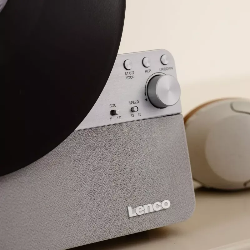Belt-drive audio turntable Lenco LSA-071SI, fully automatic, grey, Bluetooth, 3.5 mm, 10 W