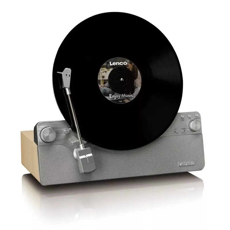 Belt-drive audio turntable Lenco LSA-071SI, fully automatic, grey, Bluetooth, 3.5 mm, 10 W