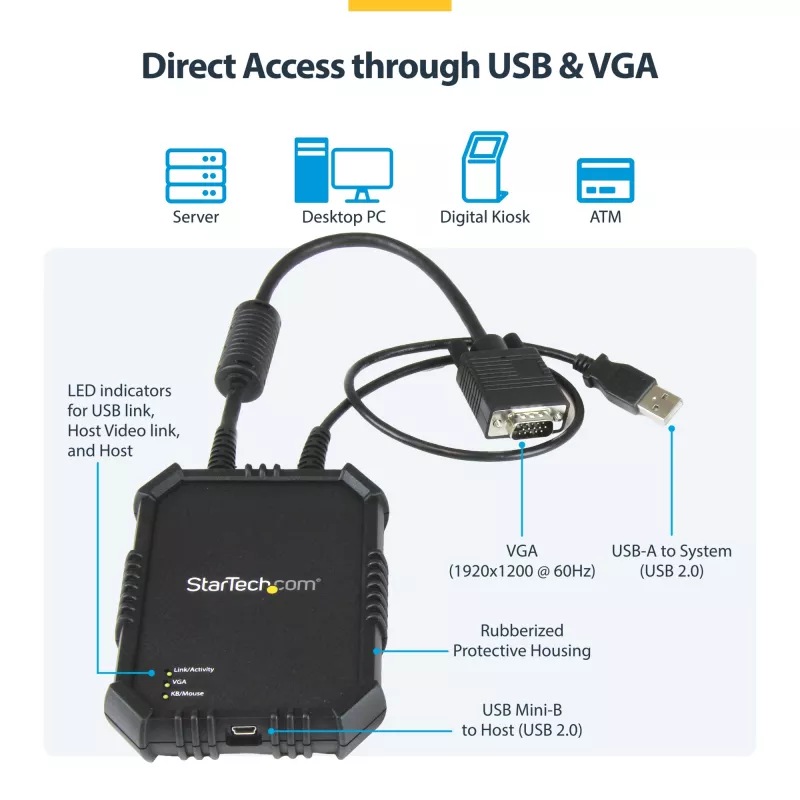 StarTech.com Laptop-to-Server KVM Console with Rugged Housing