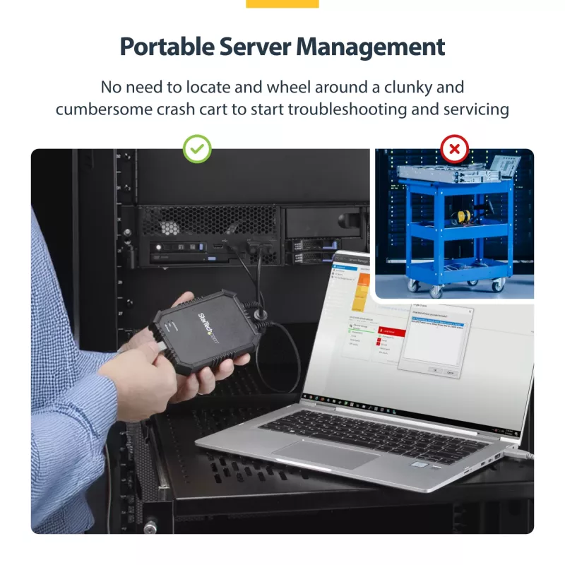 StarTech.com Laptop-to-Server KVM Console with Rugged Housing