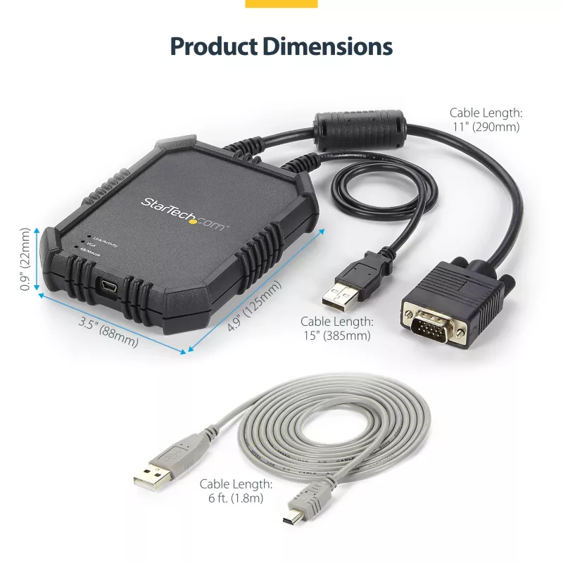 StarTech.com Laptop-to-Server KVM Console with Rugged Housing