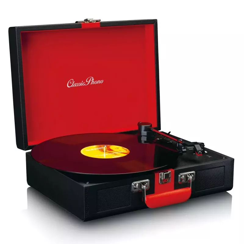 Belt-drive audio turntable Lenco TT-110 Black Red Semi Automatic