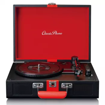 Belt-drive audio turntable Lenco TT-110 Black Red Semi Automatic