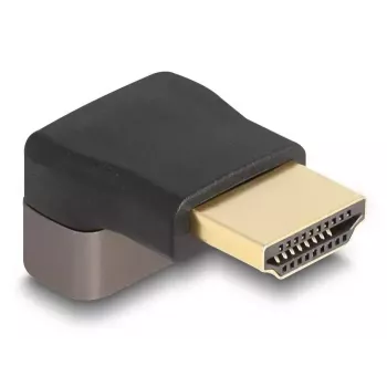 DeLOCK HDMI Adapter male to female 90° upwards angled 8K 60 Hz grey metal
