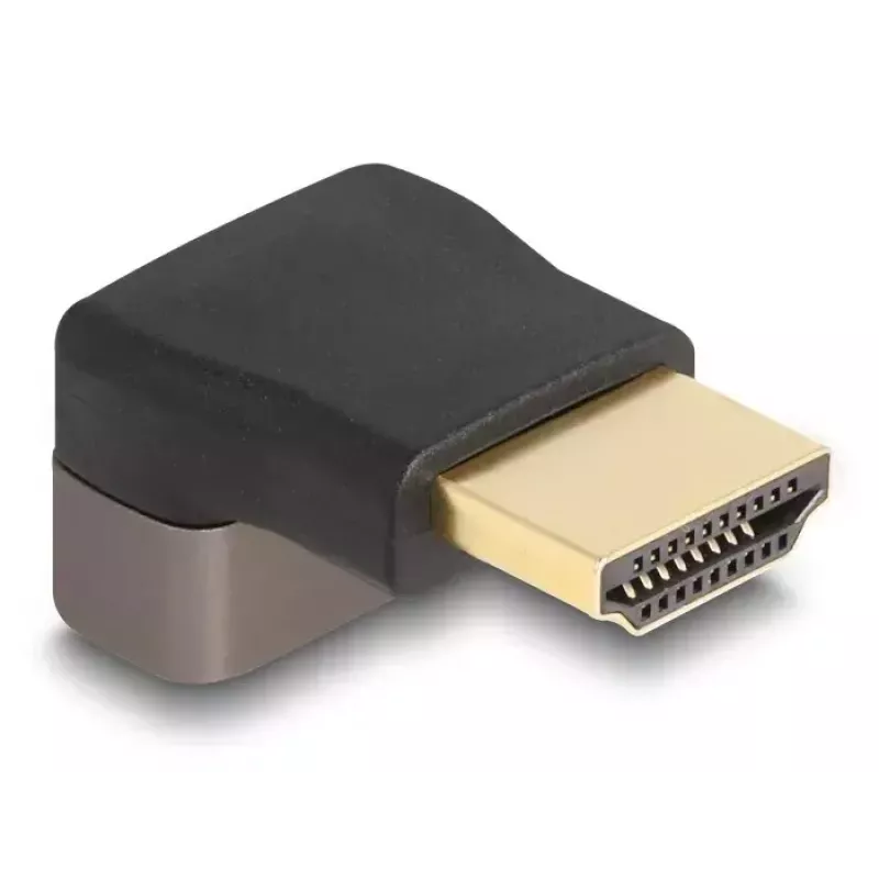 DeLOCK HDMI Adapter male to female 90° upwards angled 8K 60 Hz grey metal