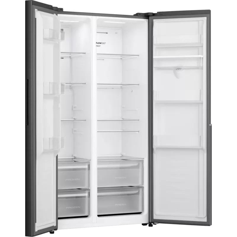 Gorenje Side by Side Fridge NRS917E41BXWD, Freestanding, American Door, Black, 2 Doors, Touch, LED