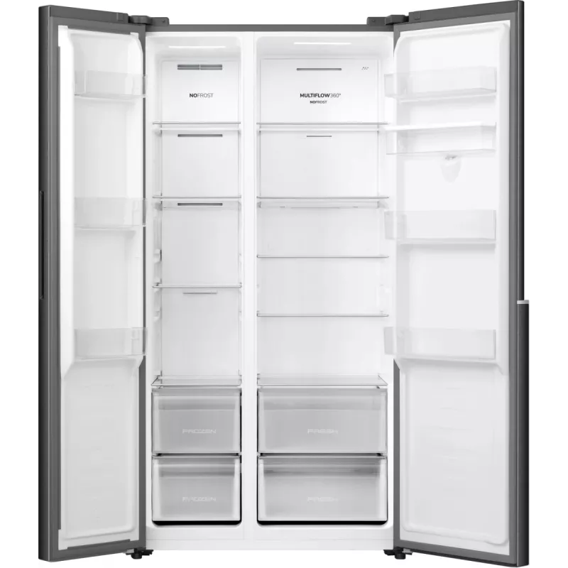 Gorenje Side by Side Fridge NRS917E41BXWD, Freestanding, American Door, Black, 2 Doors, Touch, LED