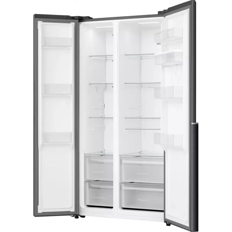 Gorenje Side by Side Fridge NRS917E41BXWD, Freestanding, American Door, Black, 2 Doors, Touch, LED