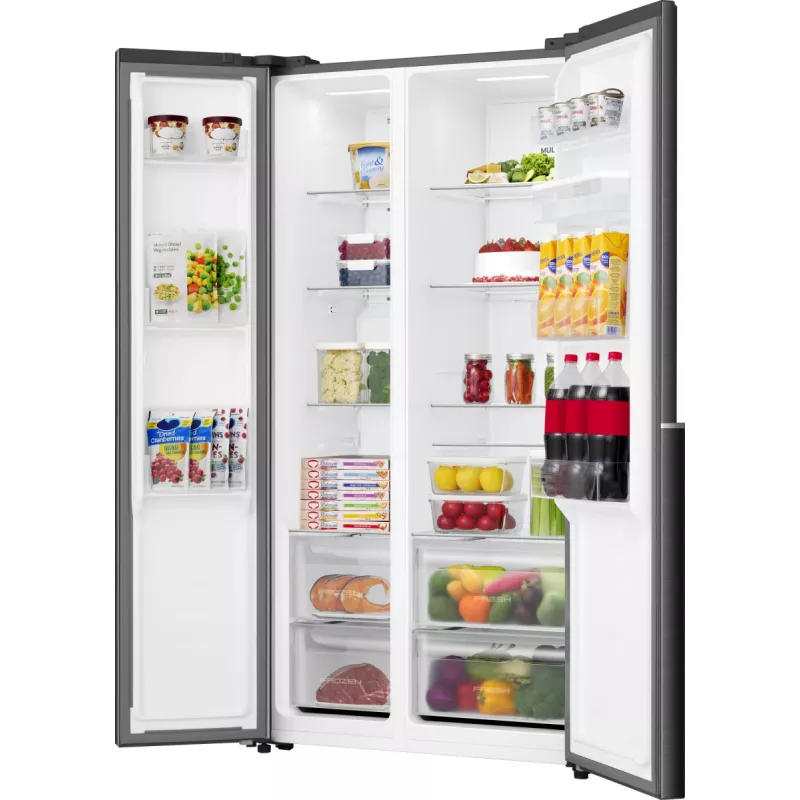Gorenje Side by Side Fridge NRS917E41BXWD, Freestanding, American Door, Black, 2 Doors, Touch, LED