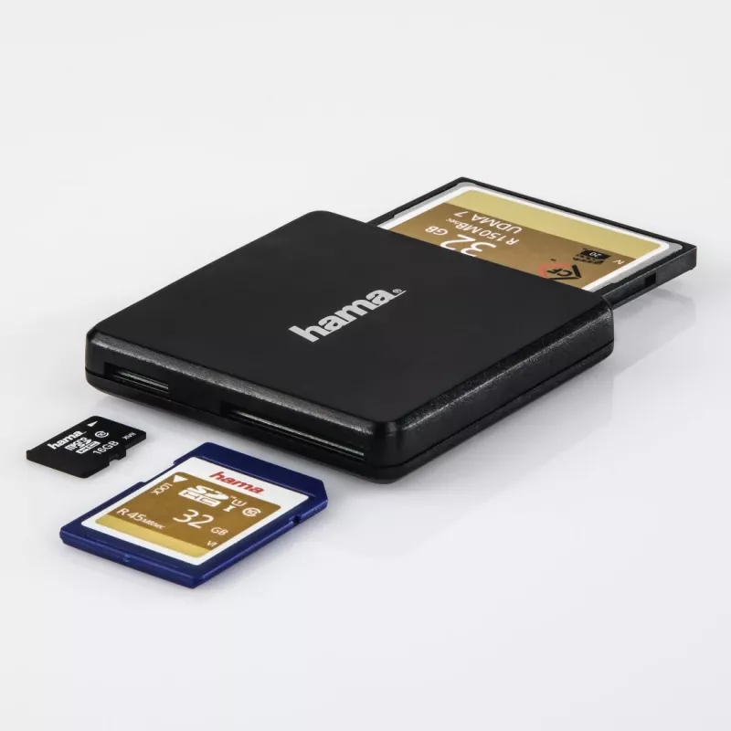 Hama USB 3.0 Multi-Card Reader, SD/microSD/CF, black