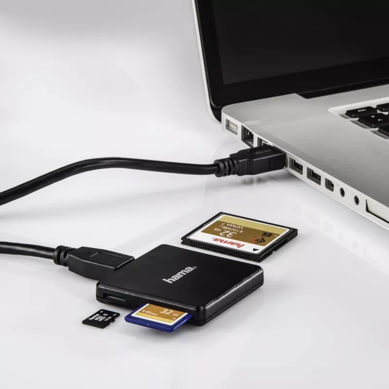 Hama USB 3.0 Multi-Card Reader, SD/microSD/CF, black