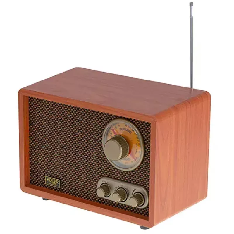 Portable radio Adler AD 1171 — AM/FM, 10 W RMS, Bluetooth, external antenna, bronze, 290×200×172 mm
