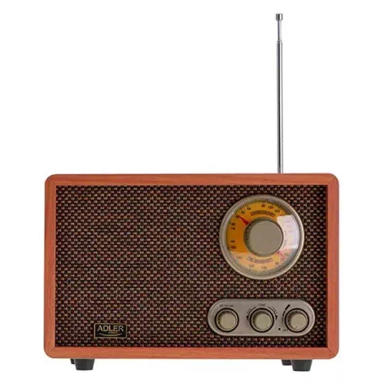 Portable radio Adler AD 1171 — AM/FM, 10 W RMS, Bluetooth, external antenna, bronze, 290×200×172 mm