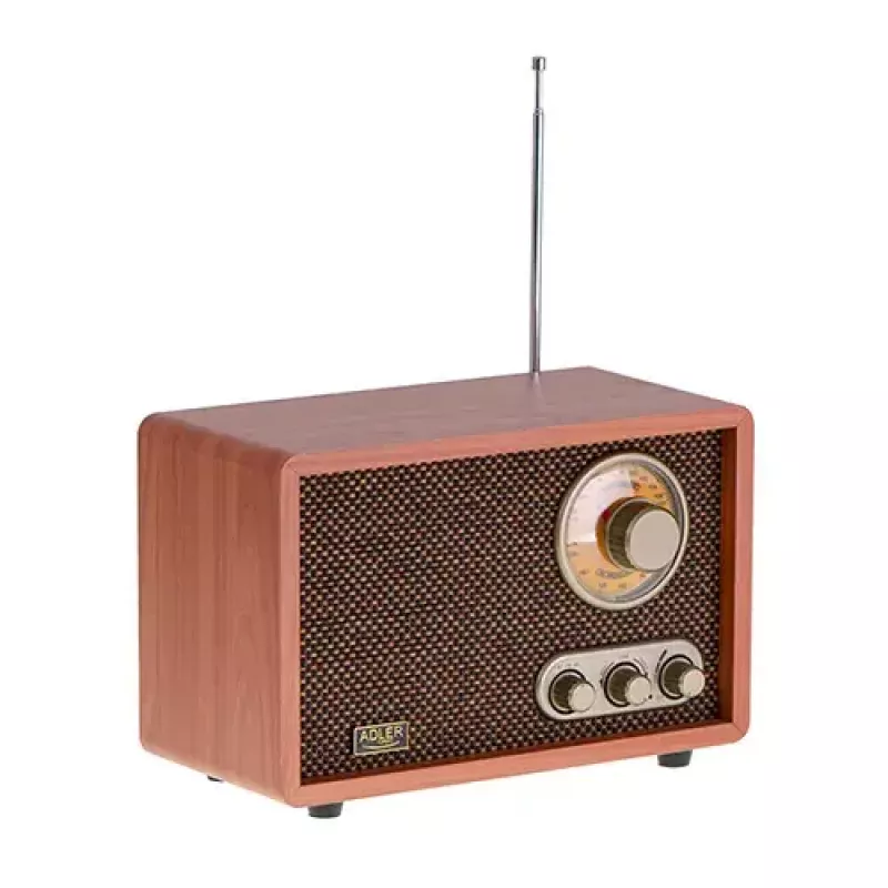 Portable radio Adler AD 1171 — AM/FM, 10 W RMS, Bluetooth, external antenna, bronze, 290×200×172 mm