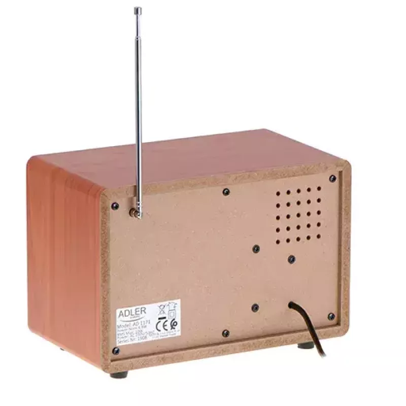 Portable radio Adler AD 1171 — AM/FM, 10 W RMS, Bluetooth, external antenna, bronze, 290×200×172 mm