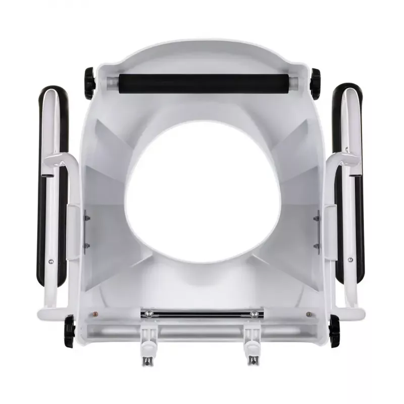 Raised toilet seat with arm supports ActionMed NT200AM — white, width 560 mm, max user weight 136 kg, lockable, assisted height adjustment