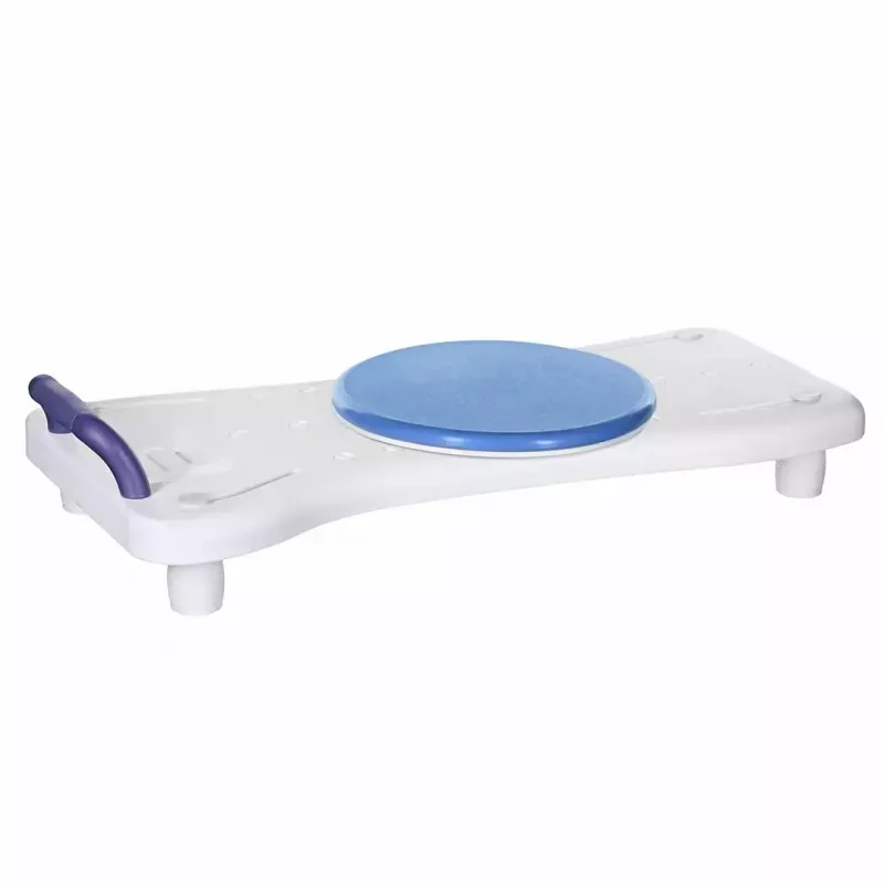 Bath bench ActionMed LW400AM 2-in-1 with swivel transfer disc, white, moisture-resistant, ergonomic seat, hanger hole
