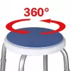 Shower swivel stool ActionMed KP400AM — round compact rotating shower seat, adjustable height, 4 legs, non-slip feet, silver