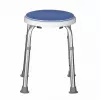 Shower swivel stool ActionMed KP400AM — round compact rotating shower seat, adjustable height, 4 legs, non-slip feet, silver