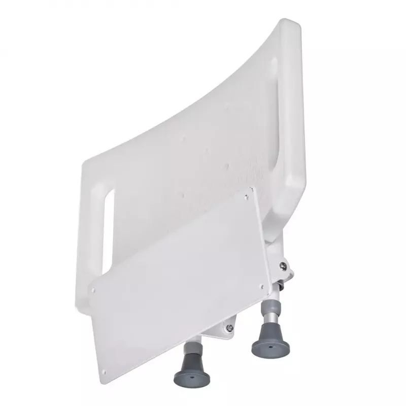 Wall-mounted folding shower chair ActionMed KP600AM — white, ergonomic seat, adjustable non-slip feet, 3 kg