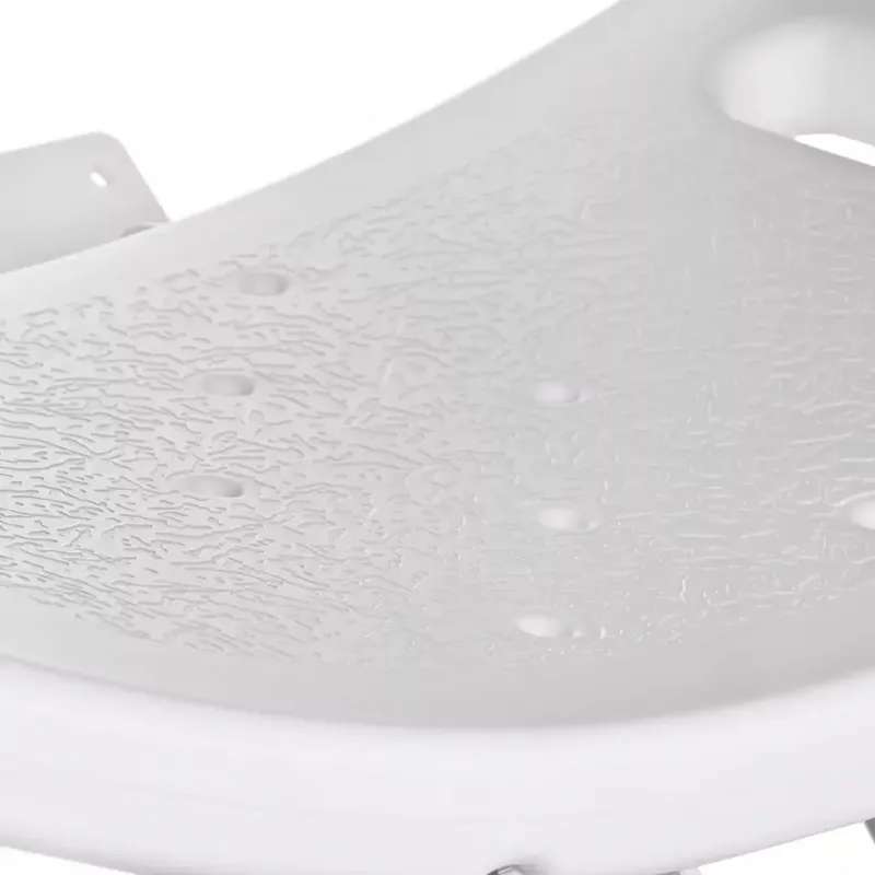 Wall-mounted folding shower chair ActionMed KP600AM — white, ergonomic seat, adjustable non-slip feet, 3 kg