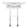 Wall-mounted folding shower chair ActionMed KP600AM — white, ergonomic seat, adjustable non-slip feet, 3 kg